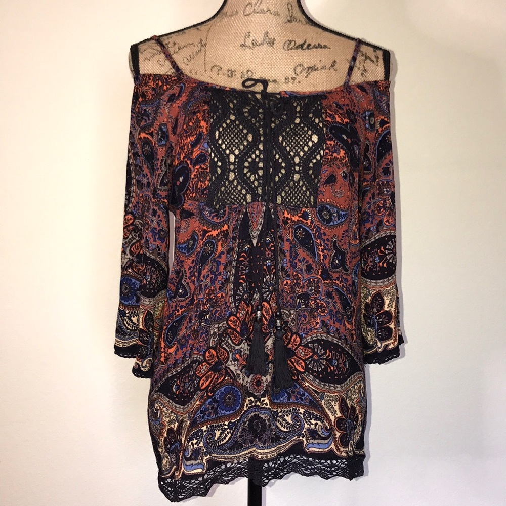 Angie cold shoulder boho tunic